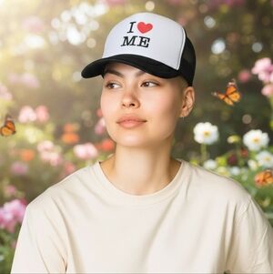 Black and White 'I Love Me' Cap